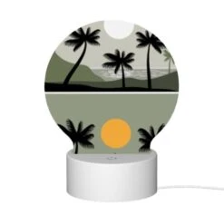 Round Acrylic Night Light, A Sunset With Palm Trees In The Foreground. -Cute Night Light Shop 002bd4895da8c37e98c45a6f9ea55458b18cb230