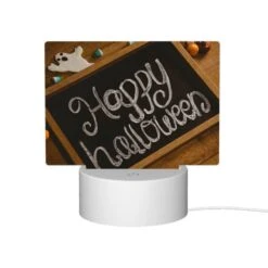Rectangular Acrylic Night Light, A Chalkboard With The Words "Happy Halloween" Written On It. -Cute Night Light Shop 00a37fb11083b729d21ae68e44de53ca6fe9eb40