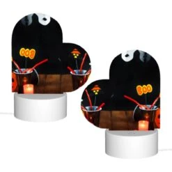 Love Acrylic Night Light, A Table With Two Cups Of Candy And A Lit Candle. -Cute Night Light Shop 015d398fdfa686ab47cdc4c23c8a882c094eacd4