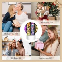 Round Acrylic Night Light, Four Different Colored Designs Of A Leaf. -Cute Night Light Shop 01695e98aa5a3c6d82dba7d65090bd4fdacff957