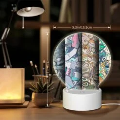 Round Acrylic Night Light, Three Different Colored Paintings Of Waves. -Cute Night Light Shop 01fdf3612fe10c1491f0284558e52d43b92eed09