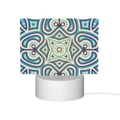Rectangular Acrylic Night Light, A Blue And White Patterned Design. -Cute Night Light Shop 0209133a427ef72534ba39b44c8bc50b195958e9