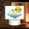 Rectangular Acrylic Night Light, A Sunny Island With A Palm Tree And A Yellow Sun. -Cute Night Light Shop 020aef5ad730abedab2adc0c6224b7ad349f74b1