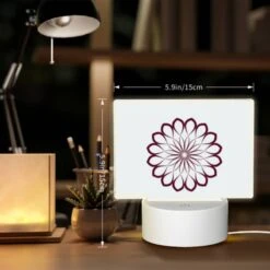 Rectangular Acrylic Night Light, A Purple Flower With A White Center. -Cute Night Light Shop 02275fdc40b28cf18a539e1090988a0747e71f80