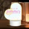 Love Acrylic Night Light, A Pink And Yellow Sign That Says "Hello Summer". -Cute Night Light Shop 038de6a44bd6fd70e86558ae832aab78f922cadf