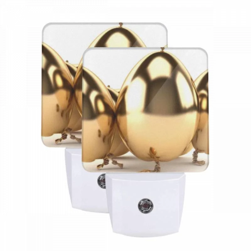 Night Light Set of 2, A group of gold eggs are sitting on a white background. Night Light Set Of 2, A Group Of Gold Eggs Are Sitting On A White Background. -Cute Night Light Shop 0430185b26578d2e1a61be33e4492ec94a4eae7e