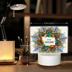 Rectangular Acrylic Night Light, A Colorful Design With The Words "For You Design" Written In The Center. -Cute Night Light Shop 0483ac84825c39998bed6a2307133e42f1f5d76a