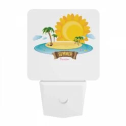 Night Light, A Cartoon Of A Sunny Beach With Palm Trees And A Sun. -Cute Night Light Shop 04d1ef05fe1d1dcb54afc776aeddf6a2e214c299