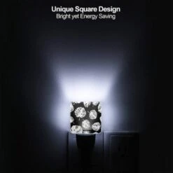 Night Light Set Of 2, A Pattern Of Leaves On A Black Background. -Cute Night Light Shop 058b5c9460eb60f461c8c7132f84997164cacd74