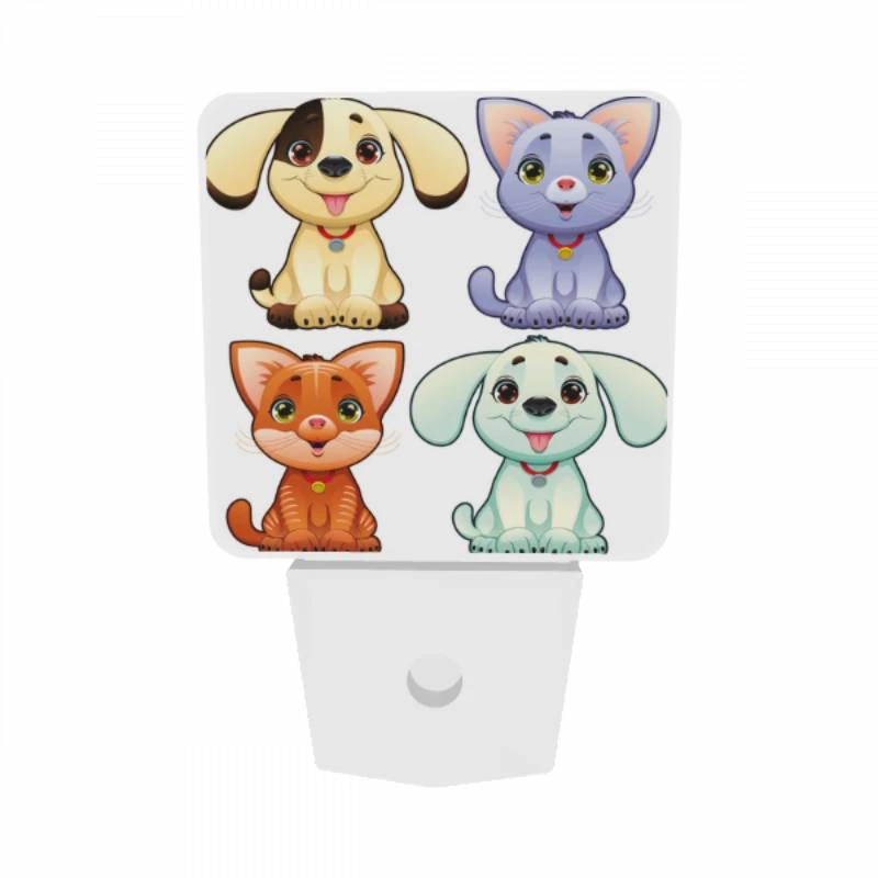 Night Light Set of 2, Four different colored cats are sitting down. Night Light Set Of 2, Four Different Colored Cats Are Sitting Down. -Cute Night Light Shop 0606e56bea50571e41b38a301390923e55505e1e