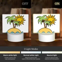 Rectangular Acrylic Night Light, A Cartoon Drawing Of A Sun -Cute Night Light Shop 0617cd358d7430fd80cf5dd101bcca8751310157