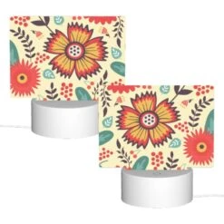 Rectangular Acrylic Night Light, A Colorful Flower With A Dial In The Center. -Cute Night Light Shop 0632600f6d072115af54dd001e45b19fb1b15a2c