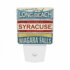 Night Light Set Of 2, A Sign That Says "Welcome To Syracuse -Cute Night Light Shop 0716482390cd08f947890590f3caf1e85f3e7d50