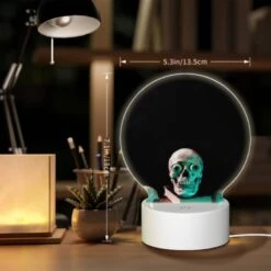 Round Acrylic Night Light, A Stack Of Books With A Skull On Top. -Cute Night Light Shop 072ae04bf9999d058b30892c673b47e54feb4434
