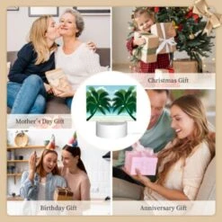 Rectangular Acrylic Night Light, Two Palm Trees Are On The Beach -Cute Night Light Shop 0757b219e0e8099e69e3ebc8b4276610b1dc51b5