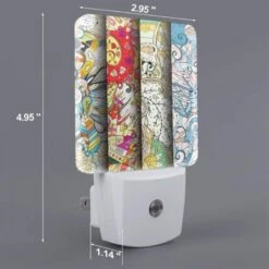 Night Light Set Of 2, Three Colorful And Artistic Designs Are Displayed On A Wall. -Cute Night Light Shop 084d07ebeb6a4e55972bcc617c73bdf82c152797