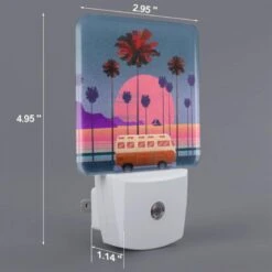 Night Light, A Red And White Van Is Parked In Front Of A Palm Tree. -Cute Night Light Shop 08861177df02b00c973ab7412aac2fe0d5abbf2a