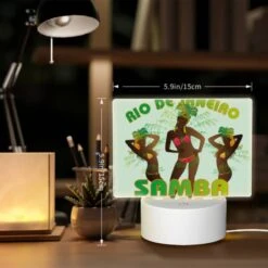 Rectangular Acrylic Night Light, A Colorful Advertisement For Rio De Janeiro Featuring Two Women In Bikinis. -Cute Night Light Shop 09b3ec3c70eaa7f93f6144ff7038da2b9431d190