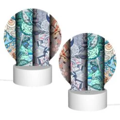 Round Acrylic Night Light, Three Different Colored Paintings Of Flowers. -Cute Night Light Shop 0a02564e3400a4d2e7584b98feb6af150da659e2