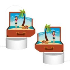 Love Acrylic Night Light, A Woman Is Standing On A Beach With A Suitcase And A Palm Tree. -Cute Night Light Shop 0b7c00ee79a8090ac5da6c3015f85deecf9d73de
