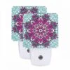 Night Light Set Of 2, A Colorful Flower Design With Pink And Purple Hues. -Cute Night Light Shop 0ccdb2c8ec807a25d987eb388942133d86917d0d