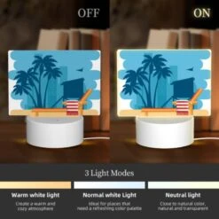 Rectangular Acrylic Night Light, A Colorful Beach Chair With A Red And White Striped Towel On It 4 Rectangular Acrylic Night Light, A Colorful Beach Chair With A Red And White Striped Towel On It -Cute Night Light Shop 0cfc19dd6777ecd608da90da74ac0474555d06fb