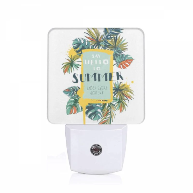 Night Light, A colorful sign that says "Say Hello to Summer" with a palm tree in the background. Night Light, A Colorful Sign That Says "Say Hello To Summer" With A Palm Tree In The Background. -Cute Night Light Shop 0d3e0f4eafb8d0a008757c8f2da780fcedfde8f4