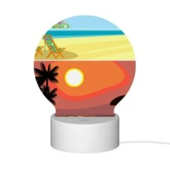 Round Acrylic Night Light, A Beach Scene With A Sunset -Cute Night Light Shop 0d3e5a749ae4de9875fa9bc6f8381da6a3c2e059