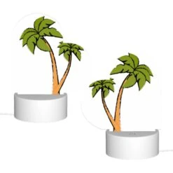 Love Acrylic Night Light, A Green Palm Tree With Two Leaves. -Cute Night Light Shop 0d4ea07e0baff9eef2170076788f9baf7c15fc63