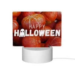 Rectangular Acrylic Night Light, A Pile Of Red And Orange Squash With A Caption That Reads "Happy Halloween." -Cute Night Light Shop 0e748e2486be2201fbf07e93df840bc8dee7a3f1