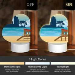 Love Acrylic Night Light, A Beach Scene With A Lifeguard Tower And A Palm Tree. -Cute Night Light Shop 0fd12fbd7fc790141ff112038820c4f4c8442b35