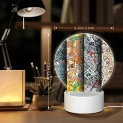 Round Acrylic Night Light, Four Different Colored Paintings Of Swirls And Designs. -Cute Night Light Shop 0fdc2ced86b7dfcdb1281a2f4ca8233b12814f9e