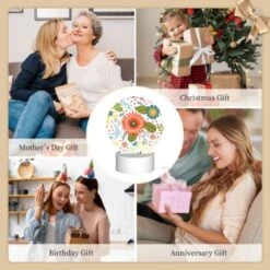 Round Acrylic Night Light, A Colorful Floral Pattern With Birds And Flowers. 9 Round Acrylic Night Light, A Colorful Floral Pattern With Birds And Flowers. -Cute Night Light Shop 10282f4afc98a8d1bbdcb4ea40977688e6580342