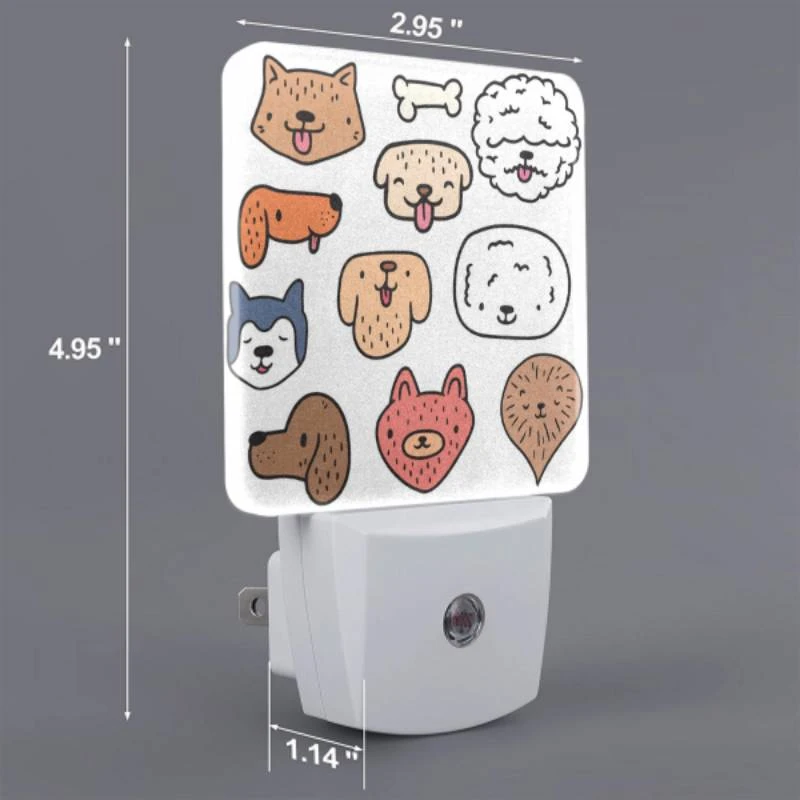 Night Light Set of 2, A collection of different colored dog and cat stickers. Night Light Set Of 2, A Collection Of Different Colored Dog And Cat Stickers. -Cute Night Light Shop 109e50a3d28a714c5665af39cd1bcc26d344b9f7