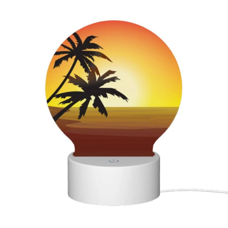 Round Acrylic Night Light, A sunset with two palm trees in the foreground. Round Acrylic Night Light, A Sunset With Two Palm Trees In The Foreground. -Cute Night Light Shop 10ca4d4918e03f0db72dfbeaad06f175d809a975