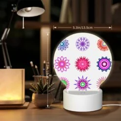 Round Acrylic Night Light, A Collection Of Colorful Flower Designs. 7 Round Acrylic Night Light, A Collection Of Colorful Flower Designs. -Cute Night Light Shop 11643d8fa71a4d7a69dec5899a9367e83e29b610