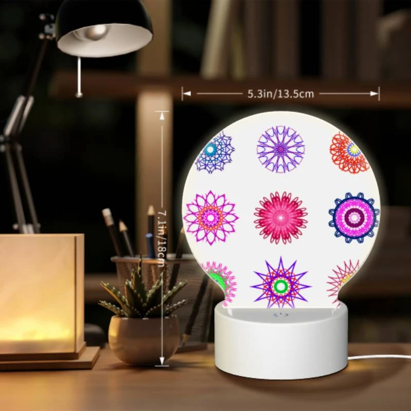 Round Acrylic Night Light, A collection of colorful flower designs. Round Acrylic Night Light, A Collection Of Colorful Flower Designs. -Cute Night Light Shop 11643d8fa71a4d7a69dec5899a9367e83e29b610