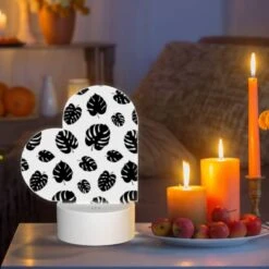 Love Acrylic Night Light, A Pattern Of Black And White Leaves. -Cute Night Light Shop 12126aa5fa8c6d4c2d0328a6d8b47cc08ae8e13a