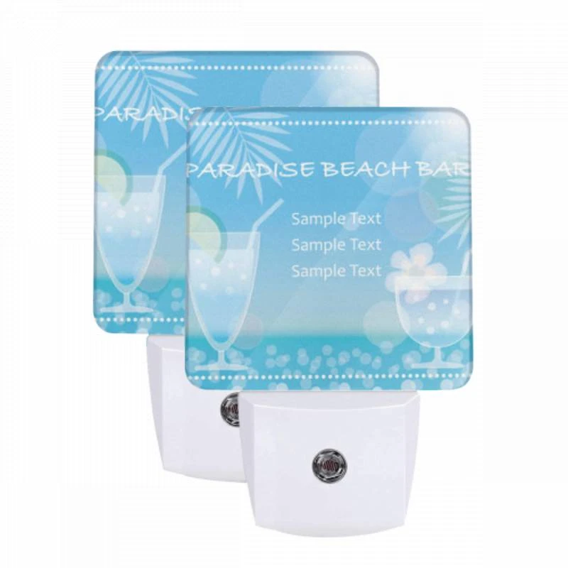 Night Light Set of 2, A tropical beach bar with two drinks and a flower. Night Light Set Of 2, A Tropical Beach Bar With Two Drinks And A Flower. -Cute Night Light Shop 12971d001cb4def248f6617f0acc71f5abe37184