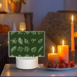 Rectangular Acrylic Night Light, A Collection Of Leaves In Various Shapes And Sizes. -Cute Night Light Shop 13079d7c1bdae5528512a11f93e280c28f594914