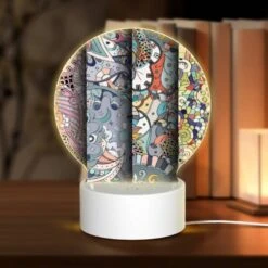 Round Acrylic Night Light, Three Colorful Clocks Are Displayed On A Wall.