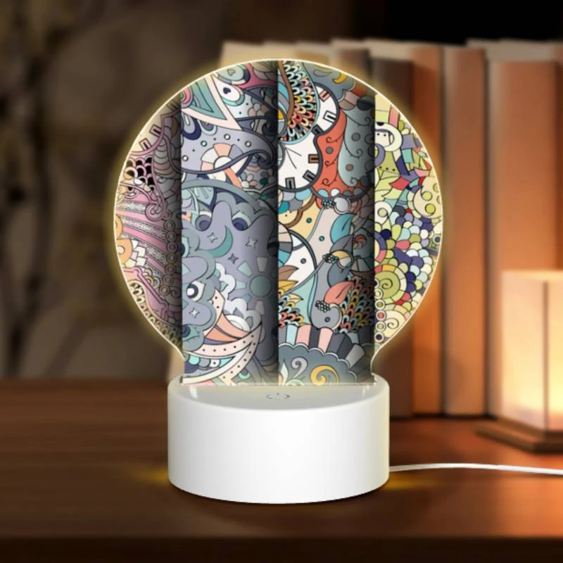 Round Acrylic Night Light, Three colorful clocks are displayed on a wall. Round Acrylic Night Light, Three Colorful Clocks Are Displayed On A Wall. -Cute Night Light Shop 134bae5d48502bd1072d83c099893b27da593cee