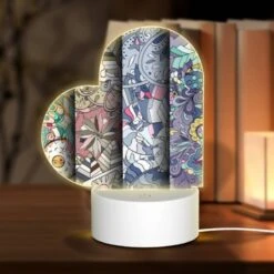 Love Acrylic Night Light, Four Different Colored Designs Of A Woman's Face.