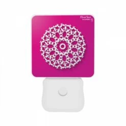 Night Light Set Of 2, A White Snowflake Design On A Pink Background. -Cute Night Light Shop 13fd3890029898aef84579aa666d9ab0a30dd248
