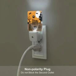 Night Light Set Of 2, A Halloween Poster With A House And Ghosts. -Cute Night Light Shop 143435003584cb914e15cba493dde6bbea627a67