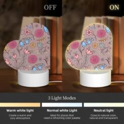 Love Acrylic Night Light, A Colorful Floral Pattern With Pink -Cute Night Light Shop 1487a1a89533d47e2615c2ce70425eb3bd654f67