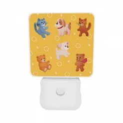 Night Light Set Of 2, A Group Of Six Teddy Bears Are Arranged On A Yellow Background. -Cute Night Light Shop 15cbe198fdf1d3e9bf99db0bd4c6c474371a589b