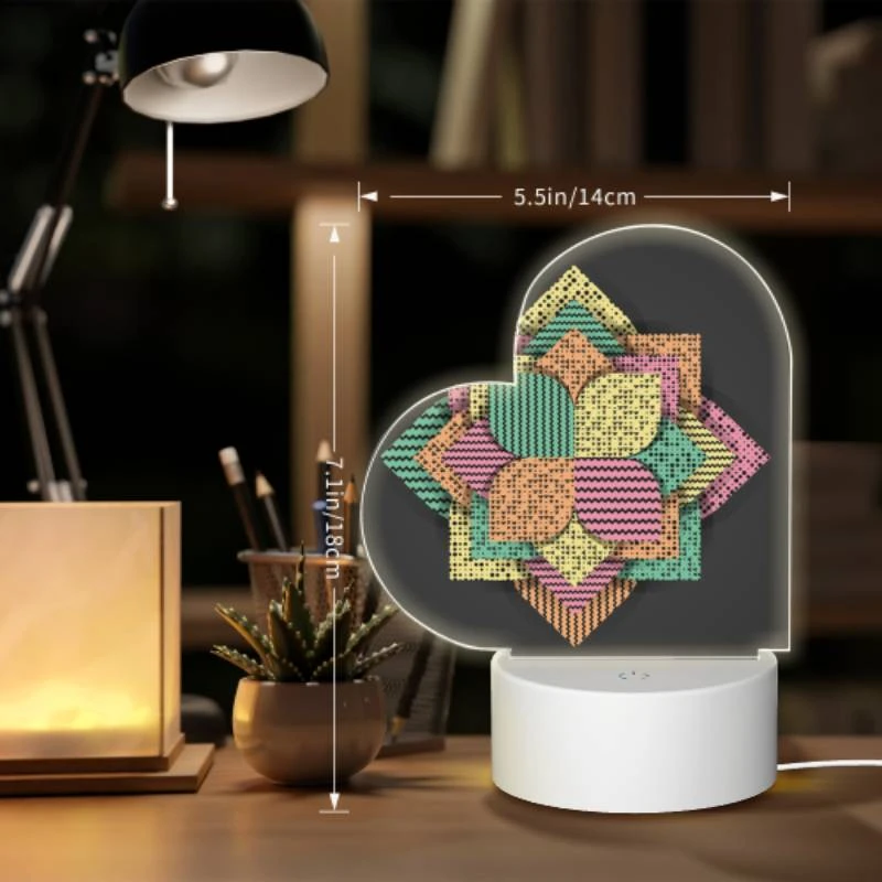Love Acrylic Night Light, A colorful geometric pattern is displayed on a black background. Love Acrylic Night Light, A Colorful Geometric Pattern Is Displayed On A Black Background. -Cute Night Light Shop 163101d9342e79bdd186afe3a22b50bcc3fb1d8f