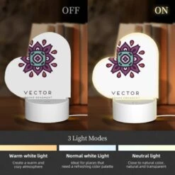 Love Acrylic Night Light, A Round Ornament With A Purple And Green Design. -Cute Night Light Shop 164ed81aacc68e3ec6c3680e4ae7419538c7a29e