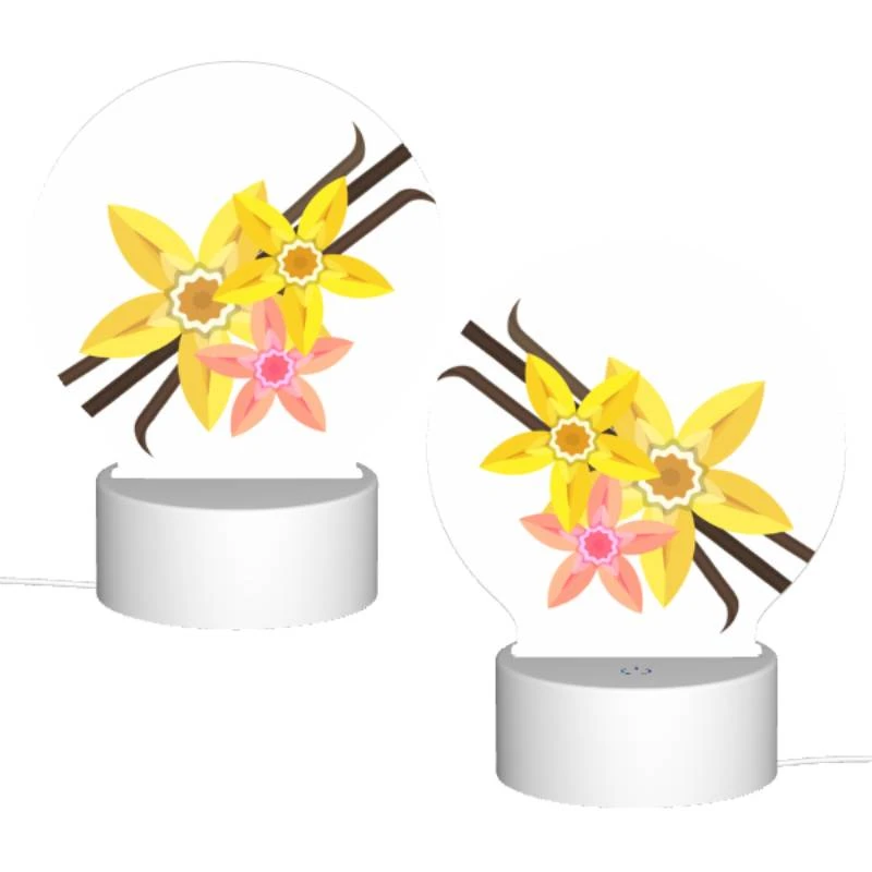 Round Acrylic Night Light, A yellow flower with a pink center is surrounded by other yellow flowers. Round Acrylic Night Light, A Yellow Flower With A Pink Center Is Surrounded By Other Yellow Flowers. -Cute Night Light Shop 168fb17158ca2cfe56b9e2ca100803f0d4fb6522